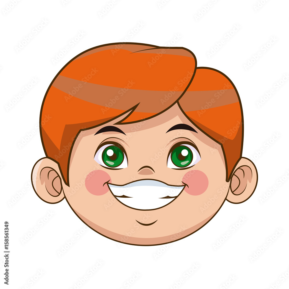 Obraz premium beautiful little face boy cute child smiling vector illustration