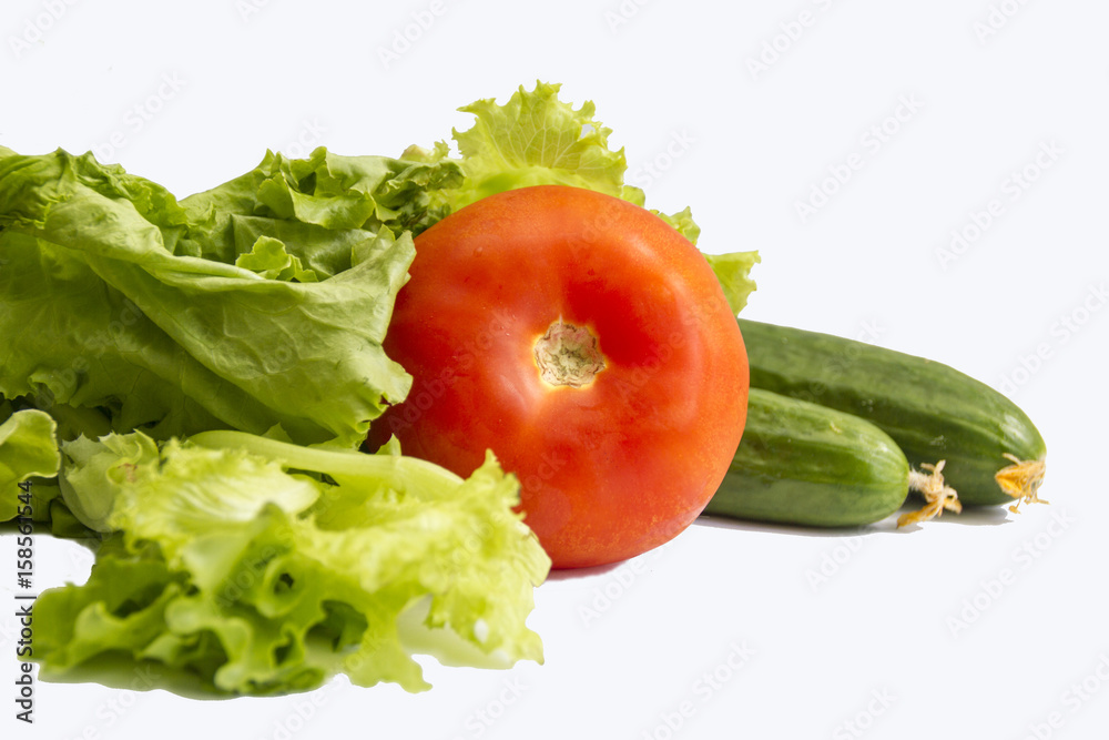 vegetables on white background