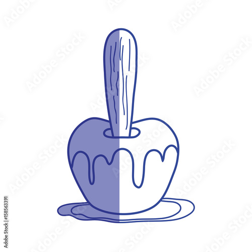 silhouette delicious candy apple fruit snack