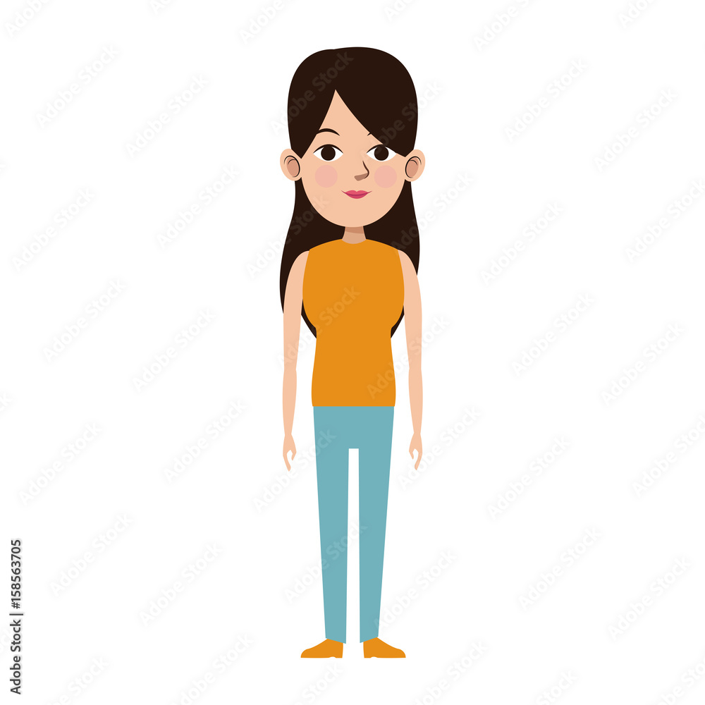 cute woman looking away view front vector illustration cute woman looking away view front vector illustration