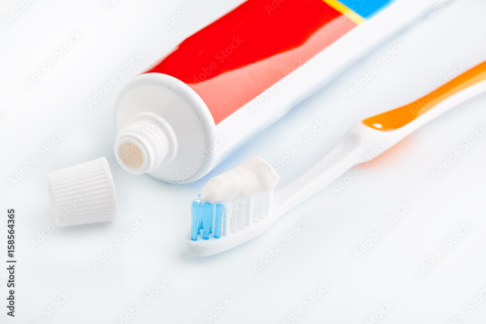 toothbrush And toothpaste isolated on white. Dental floss. Health and dental hygiene. Personal hygiene. A healthy mouth. Bathroom amenities. accessories. toothbrush And toothpaste isolated on white. Dental floss. Health and dental hygiene. Personal hygiene. A healthy mouth. Bathroom amenities. accessories.