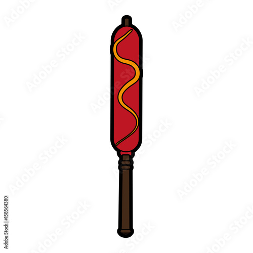 corn dog fast food icon image vector illustration design 