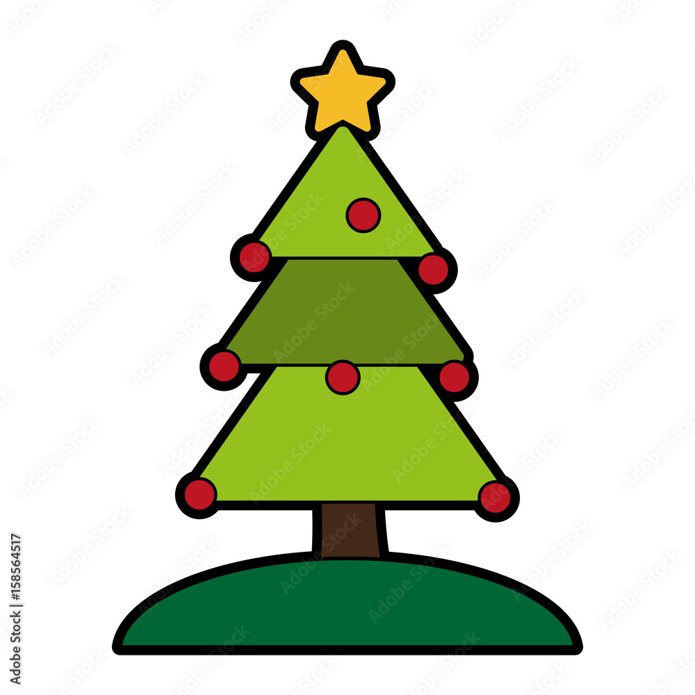 decorated tree christmas related icon image vector illustration design decorated tree christmas related icon image vector illustration design