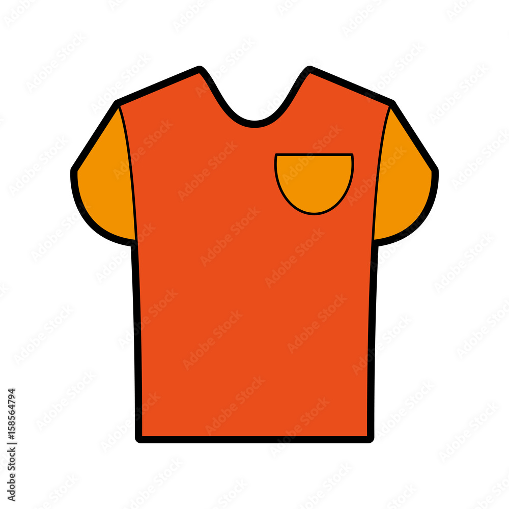 t shirt with front pocket icon image vector illustration design