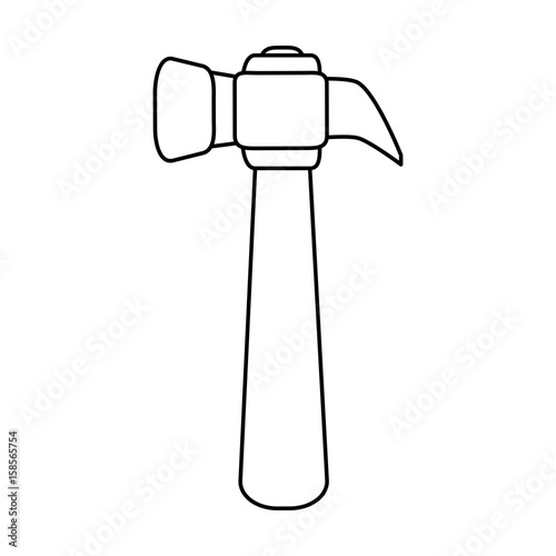 hammer tool icon image vector illustration design  black line