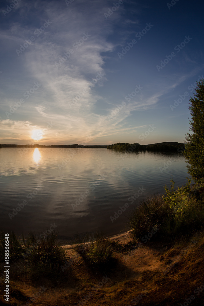 Sunset at lake Murner in Bavaria