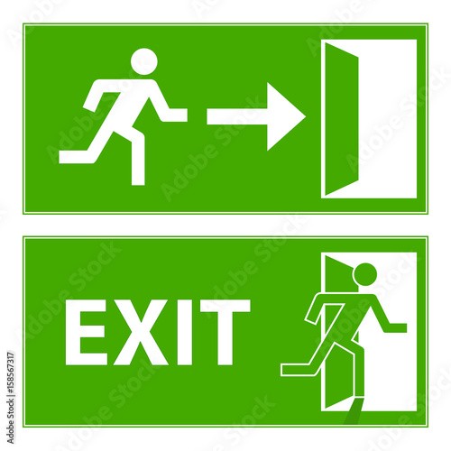 Sign evacuation exit