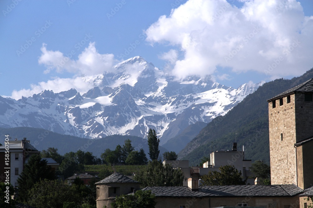 Fototapeta premium Grand Combin vu d'Aoste