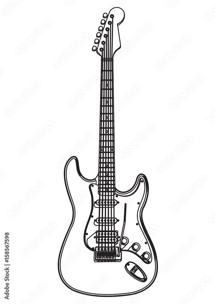 Electric Guitar Coloring Picture