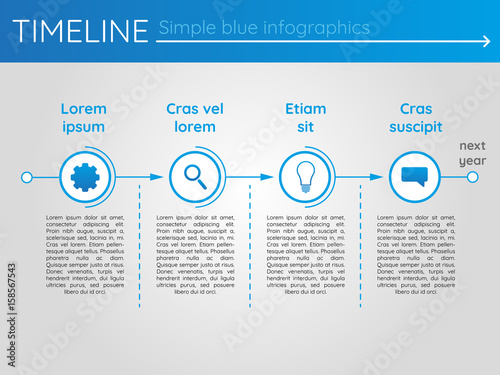 Simple blue timeline 20, infographics vector
