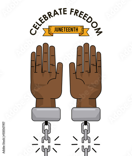 juneteenth day celebrate freedom slave image vector illustration