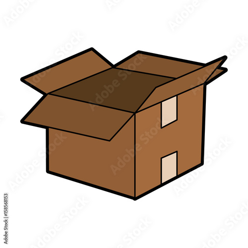 open cardboard box icon image vector illustration design 