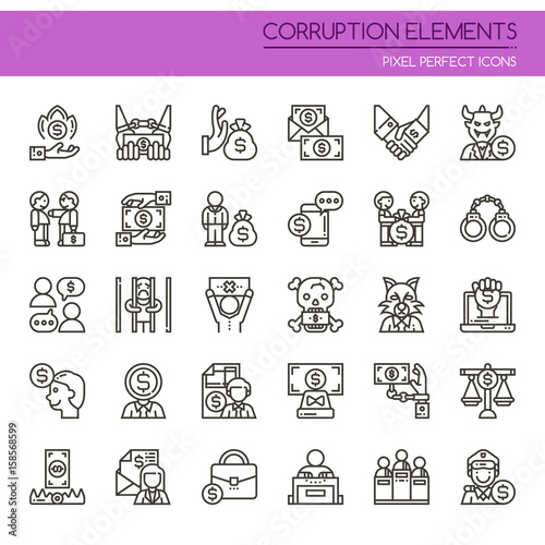 Corruption Elements , Thin Line and Pixel Perfect Icons.