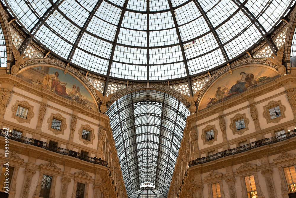 the ceiling of Galleria Vittorio Emanuele, Milan, Italy