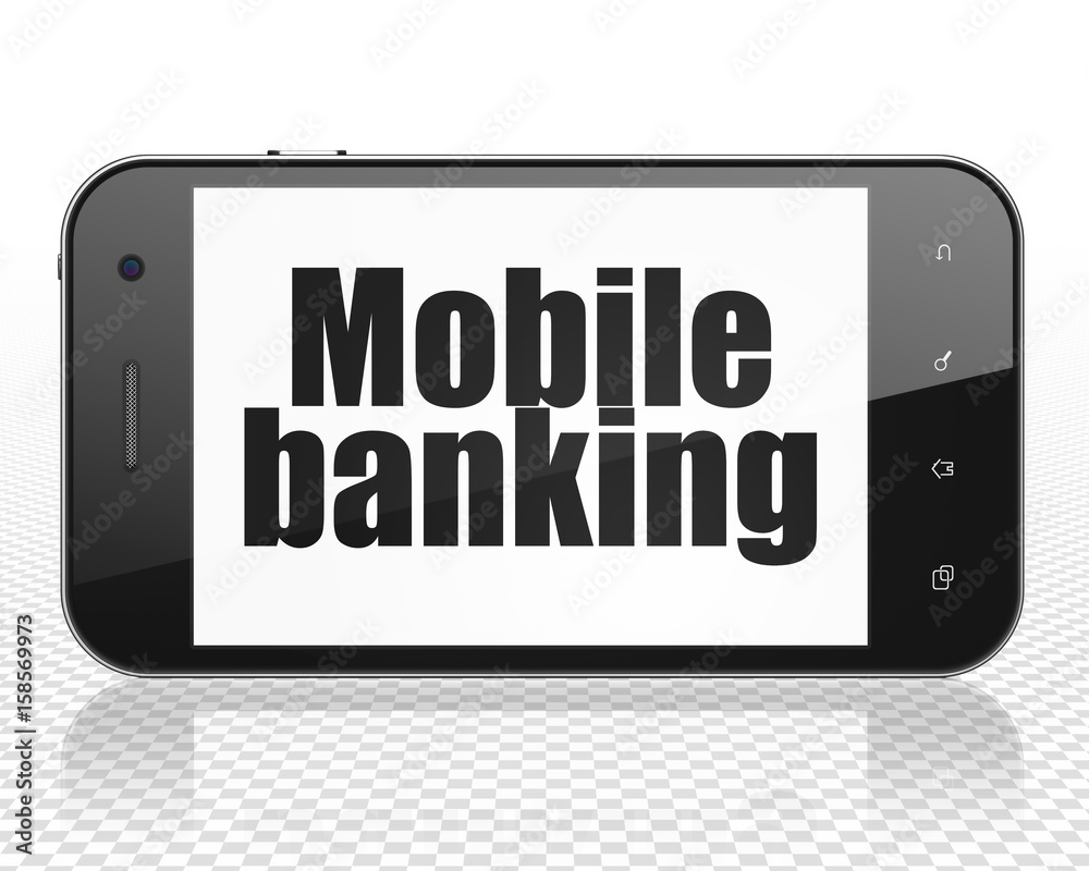 Banking concept: Smartphone with Mobile Banking on display