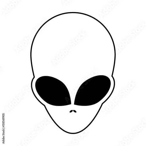 Alien, ufo  face outline vector symbol icon design.