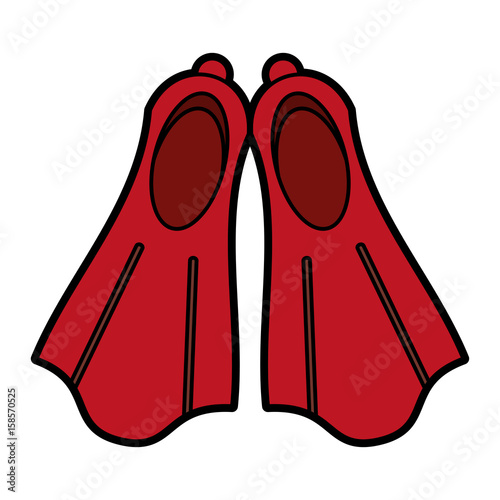 two flippers icon image vector illustration design 