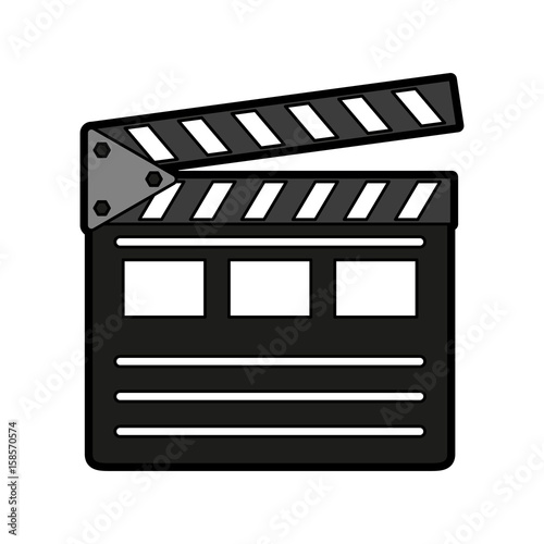 clapperboard movie icon image vector illustration design 