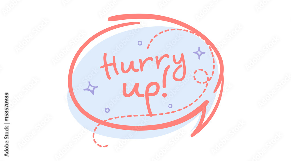 Trendy Sale Speech Bubble with Hurry Up Handwritten Text. Trendy Sale Speech Bubble with Hurry Up Handwritten Text.