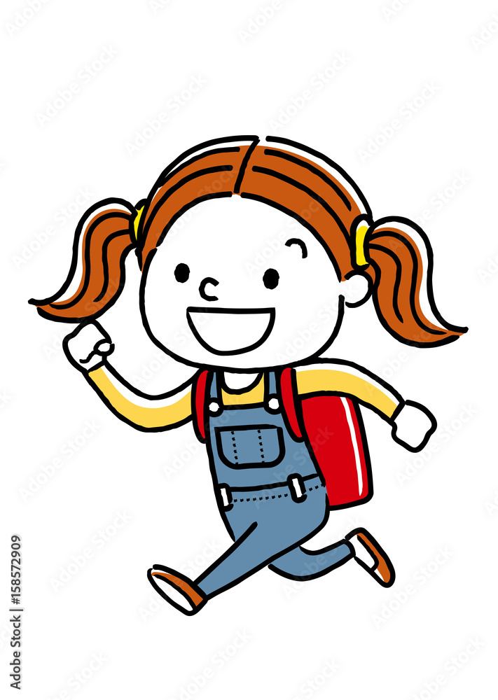走って通学する女の子