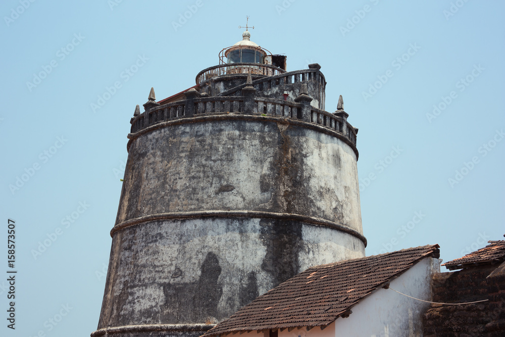 The lighthouse in Fort Aguada on the west coast of India