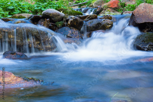 Waterfalls on the river in the Giant Mountains