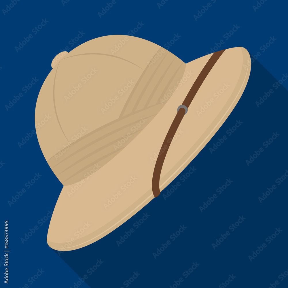 Gardening hat with flower icon flat detail style Vector Image