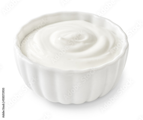 Obraz na płótnie Bowl of Yogurt Isolated on White Background w salonie
