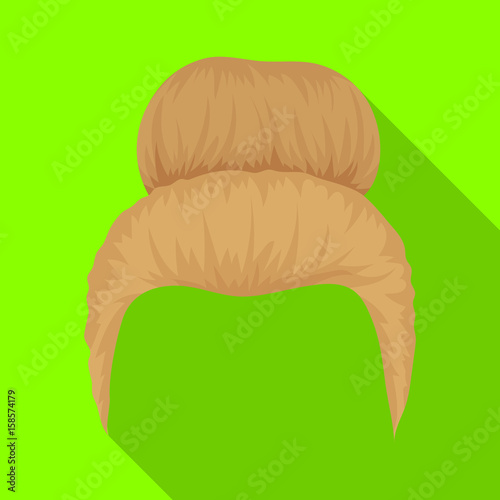 Blond hair with a shingle.Back hairstyle single icon in flat style vector symbol stock illustration web. photo