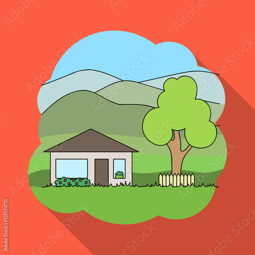 Vacation home.Realtor single icon in flat style vector symbol stock illustration web. photo