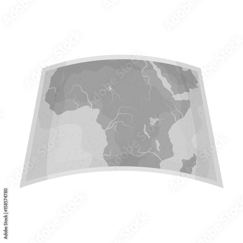 Map of mainland Africa.African safari single icon in monochrome style vector symbol stock illustration web.