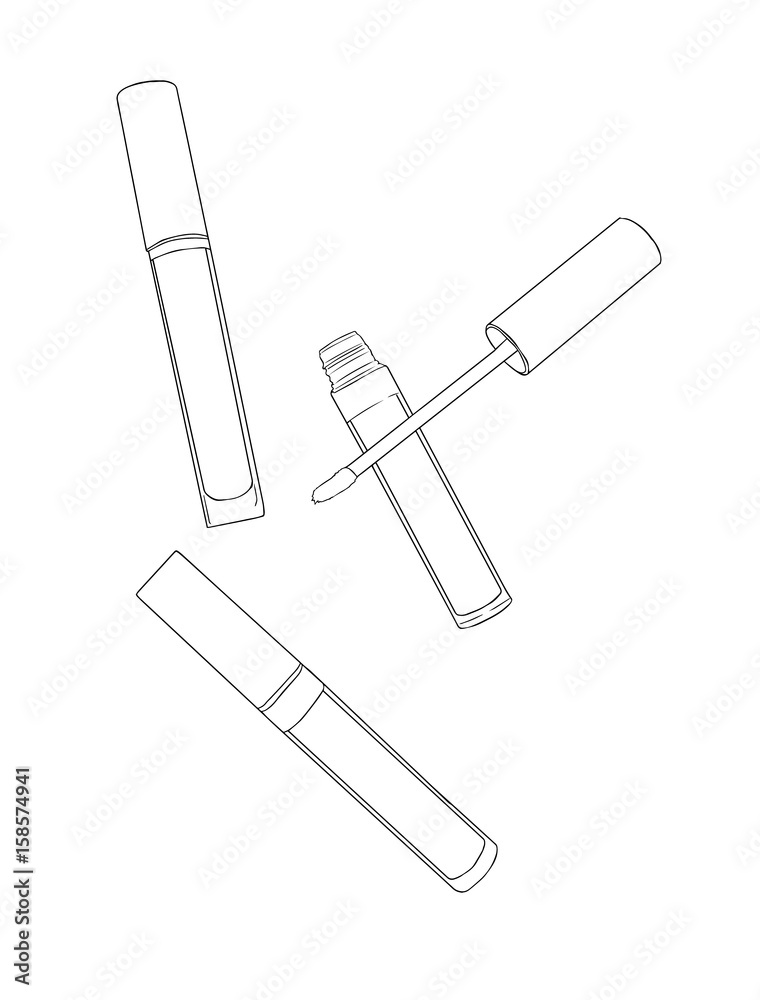 Fototapeta premium Liquid lipstick matte ,sketch vector.