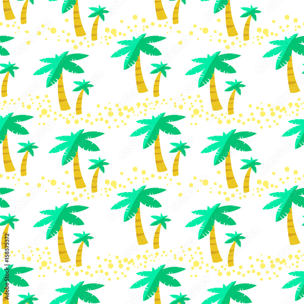Seamless pattern with palms. Background with tropical plants.