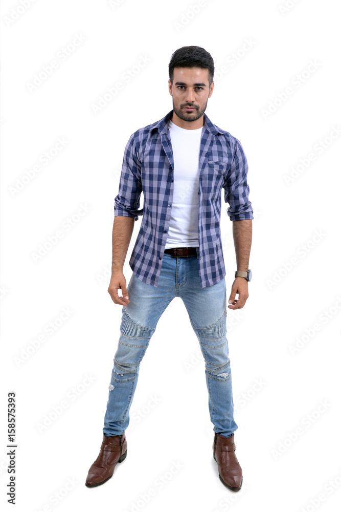 Handsome man with different expressions on a white background. Handsome man with different expressions on a white background.