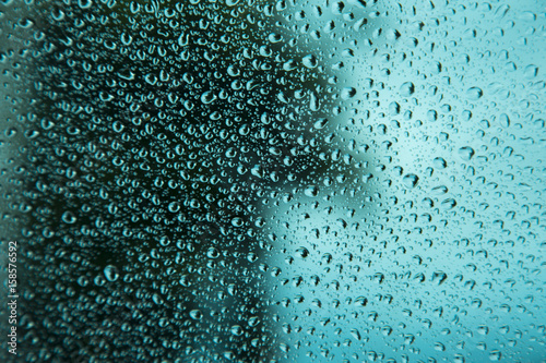 water drops on glass.