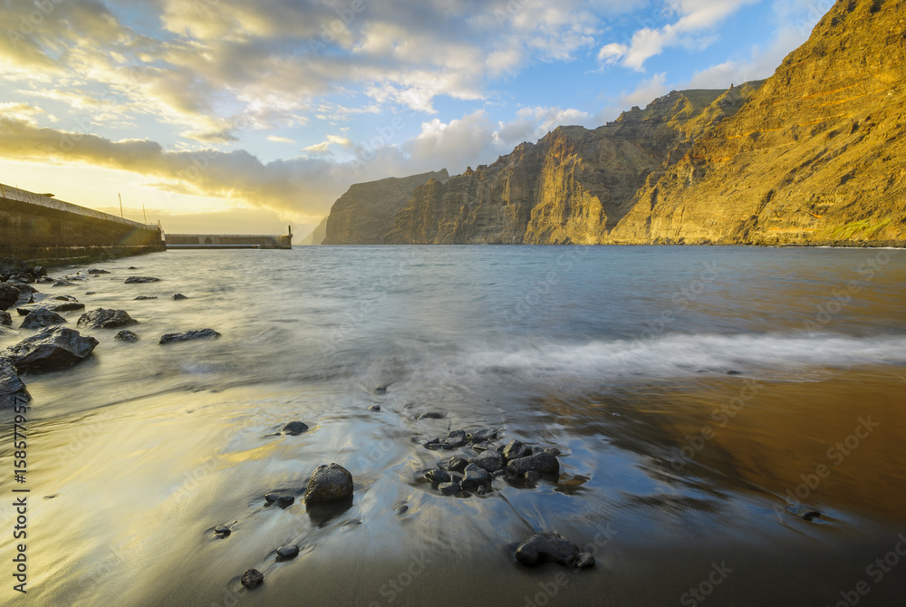 Sunset on the cliffs of Los Gigantes in Tenerife