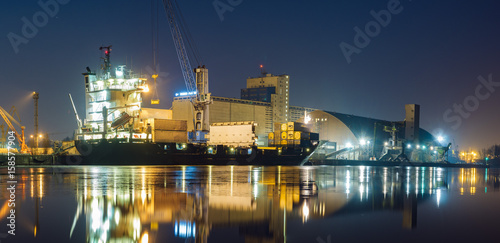 Container ship in port