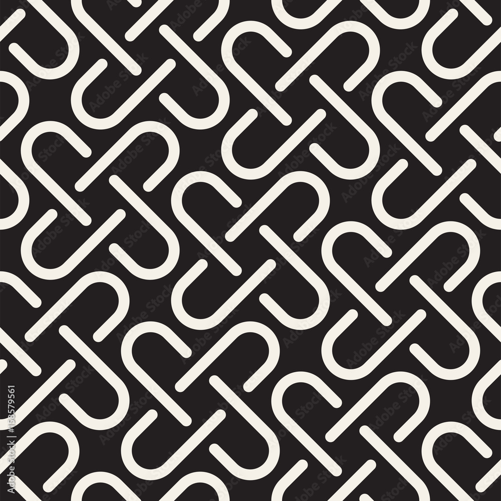 Seamless black and white cross lattice pattern. Abstract geometric tiling mosaic. Stylish background design Seamless black and white cross lattice pattern. Abstract geometric tiling mosaic. Stylish background design