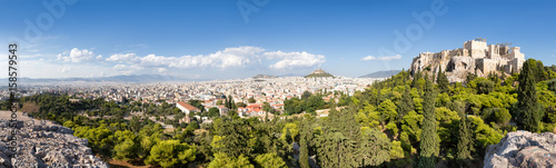 Athen Panorama mit Blick auf Akropolis und Lykabettus Hügel