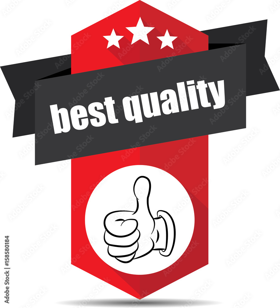 Fotografie Best quality red label and sign.