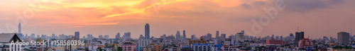 Panorama cityscape Bangkok skyline in sunset