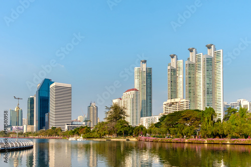 Cityscape, office buildings and apartments in Thailand