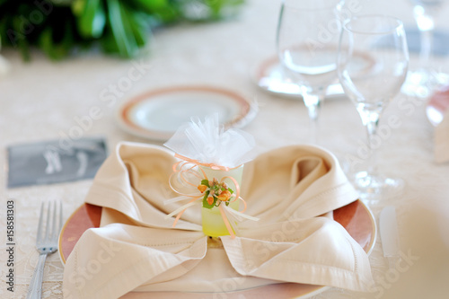 Wedding reception - table setting decoration