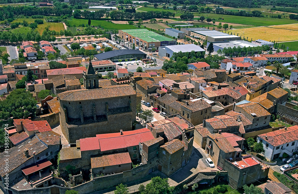 Vista aerea de Castell d´Aro en la zona de la costa brava en Girona Cataluña España