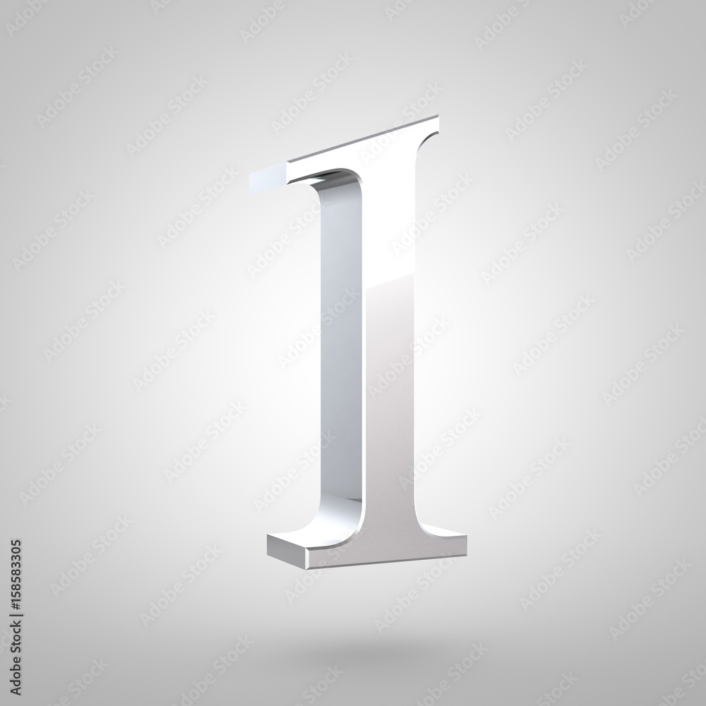 Silver number 1 isolated on white background Silver number 1 isolated on white background