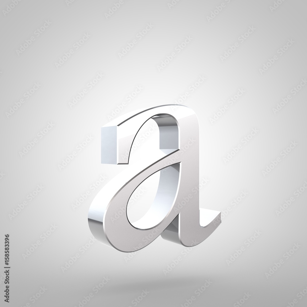 Silver letter A lowercase isolated on white background Silver letter A lowercase isolated on white background