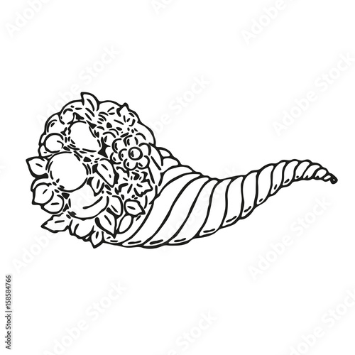 Thanksgiving autumn cornucopia festival emblem