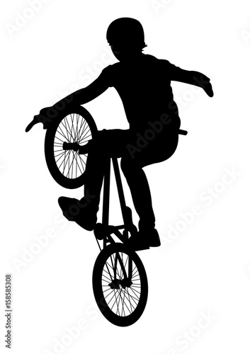 Biker jumping on bmx 