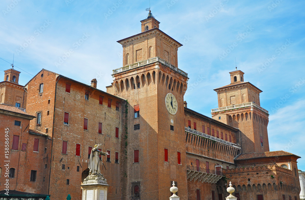 Expressive castle in Ferrara, Italy