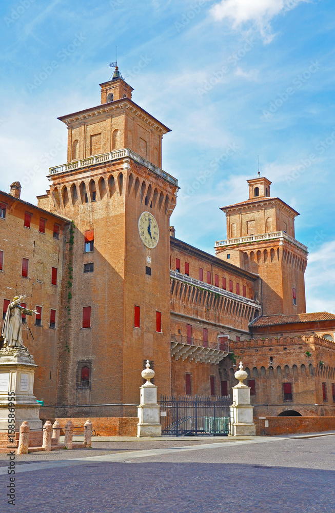 Expressive castle in Ferrara, Italy